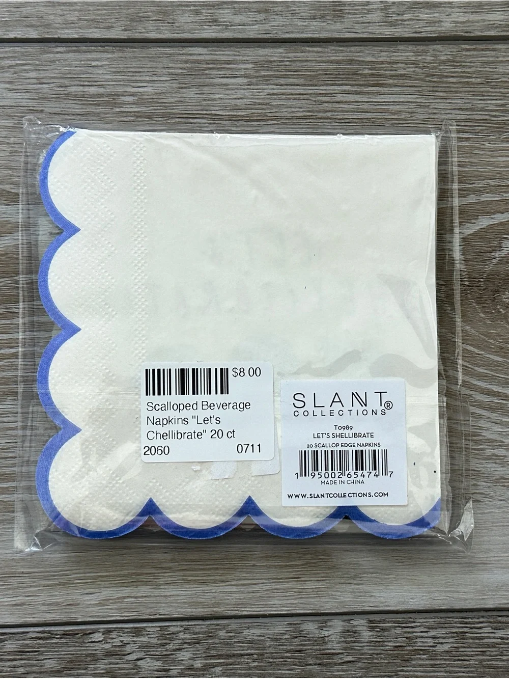 NWT Let’s Shellibrate! Beverage Cocktail Napkin Sea Shells Package of 20